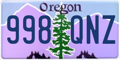 OR license plate 998QNZ
