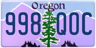 OR license plate 998QOC