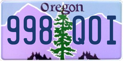 OR license plate 998QOI