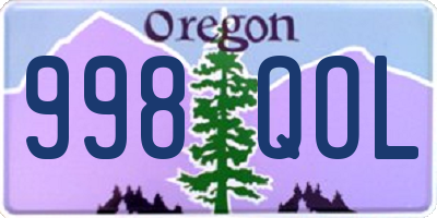 OR license plate 998QOL