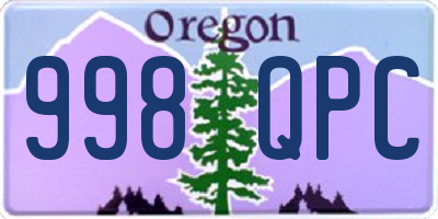 OR license plate 998QPC