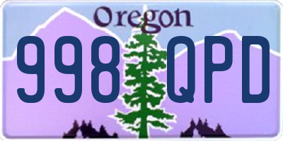 OR license plate 998QPD