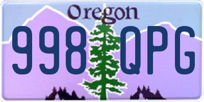 OR license plate 998QPG