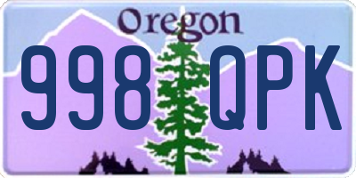 OR license plate 998QPK