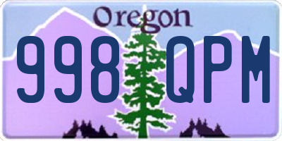 OR license plate 998QPM
