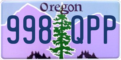 OR license plate 998QPP