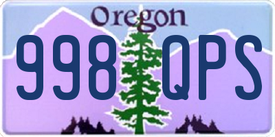 OR license plate 998QPS