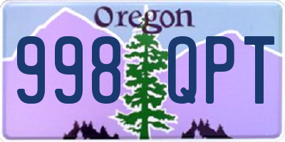 OR license plate 998QPT