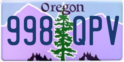 OR license plate 998QPV