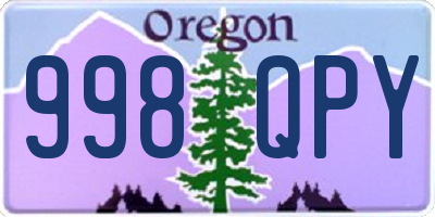OR license plate 998QPY