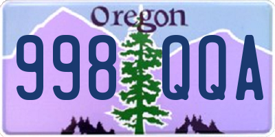 OR license plate 998QQA