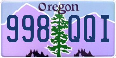 OR license plate 998QQI