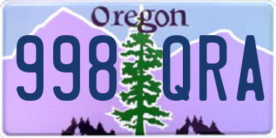 OR license plate 998QRA
