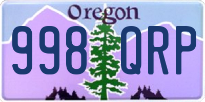 OR license plate 998QRP