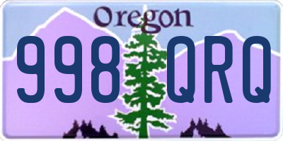 OR license plate 998QRQ