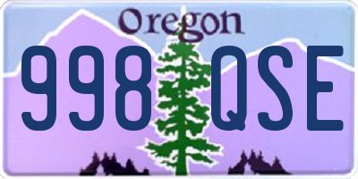 OR license plate 998QSE