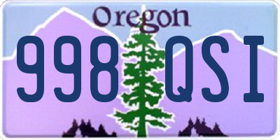 OR license plate 998QSI