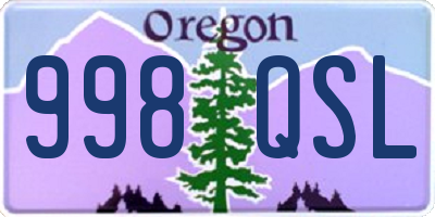 OR license plate 998QSL
