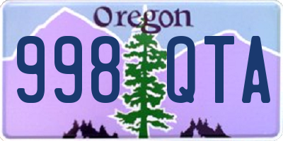 OR license plate 998QTA