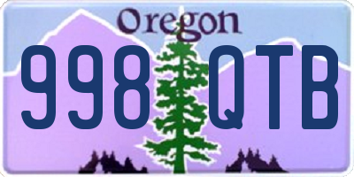 OR license plate 998QTB
