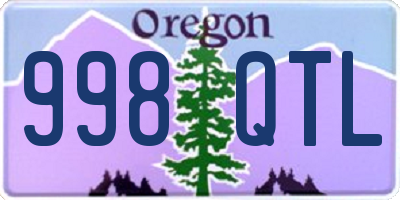 OR license plate 998QTL