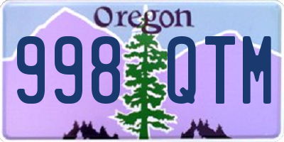 OR license plate 998QTM