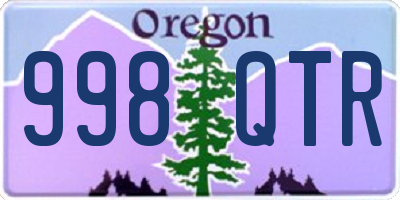 OR license plate 998QTR