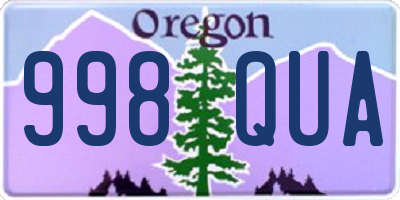 OR license plate 998QUA