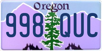 OR license plate 998QUC