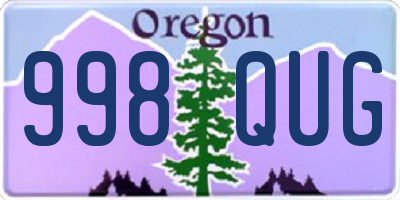 OR license plate 998QUG