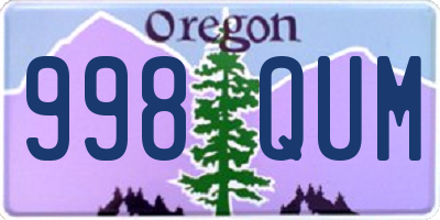 OR license plate 998QUM