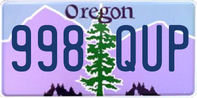 OR license plate 998QUP