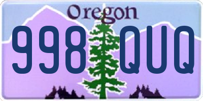 OR license plate 998QUQ