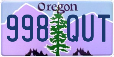 OR license plate 998QUT