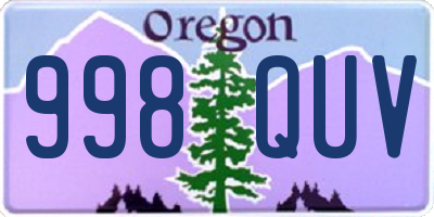 OR license plate 998QUV