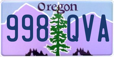 OR license plate 998QVA