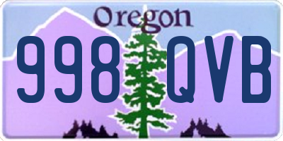 OR license plate 998QVB