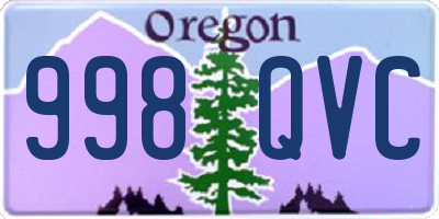 OR license plate 998QVC
