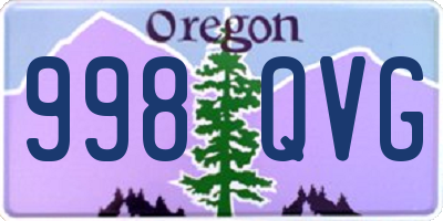 OR license plate 998QVG