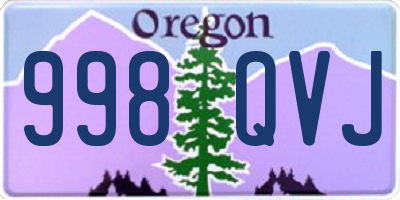 OR license plate 998QVJ