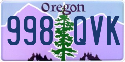 OR license plate 998QVK