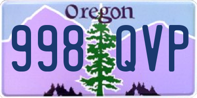 OR license plate 998QVP