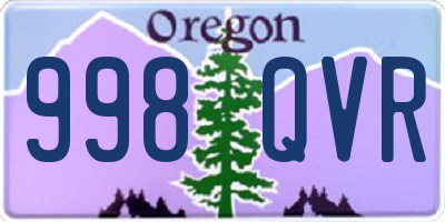 OR license plate 998QVR