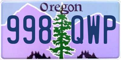 OR license plate 998QWP