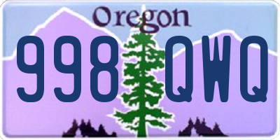 OR license plate 998QWQ