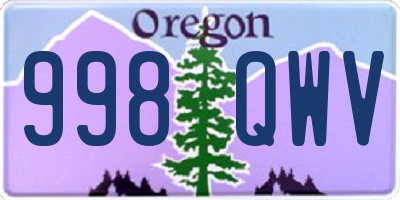 OR license plate 998QWV
