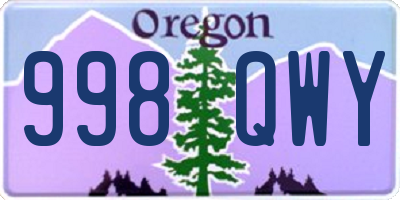 OR license plate 998QWY