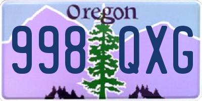 OR license plate 998QXG