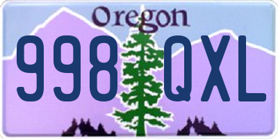 OR license plate 998QXL