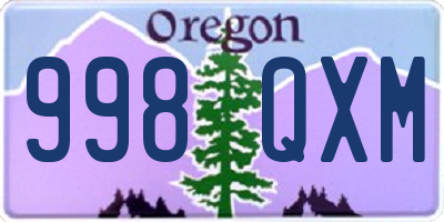 OR license plate 998QXM